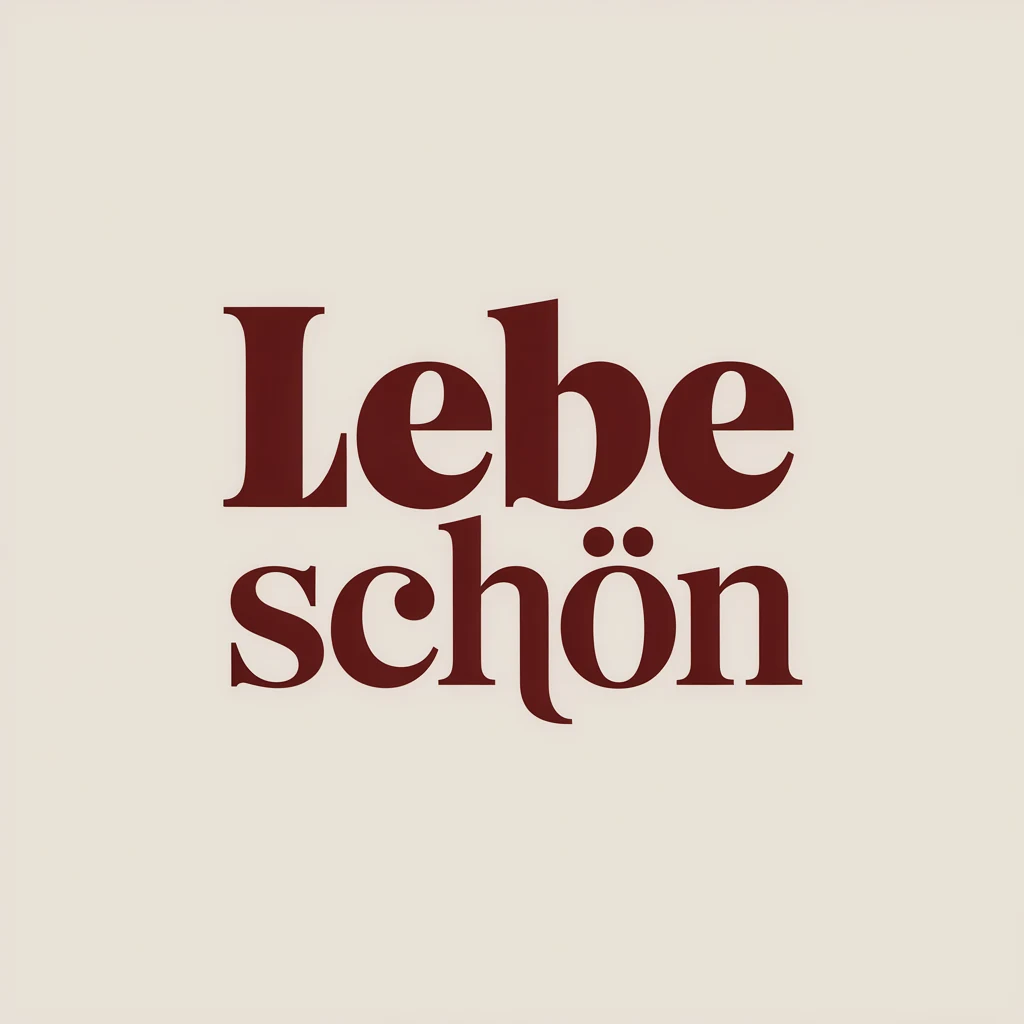 KI-Stimmungs-Studie der Wortmarke, zweizeilig, warme Serif